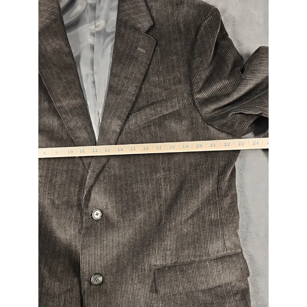 Chaps Corduroy Blazer Chevron Brown Sport Coat Mens 44R 💯 Cotton 2-Button Vtg‎